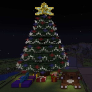 Weihnachtsbaum bei Nacht