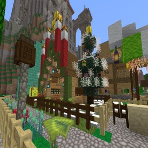 Seitenansicht mit Weihnachtsbaum